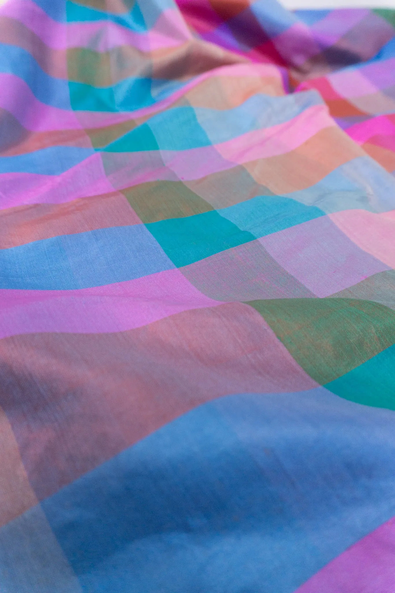 Iridescent Check Silk Kaftan