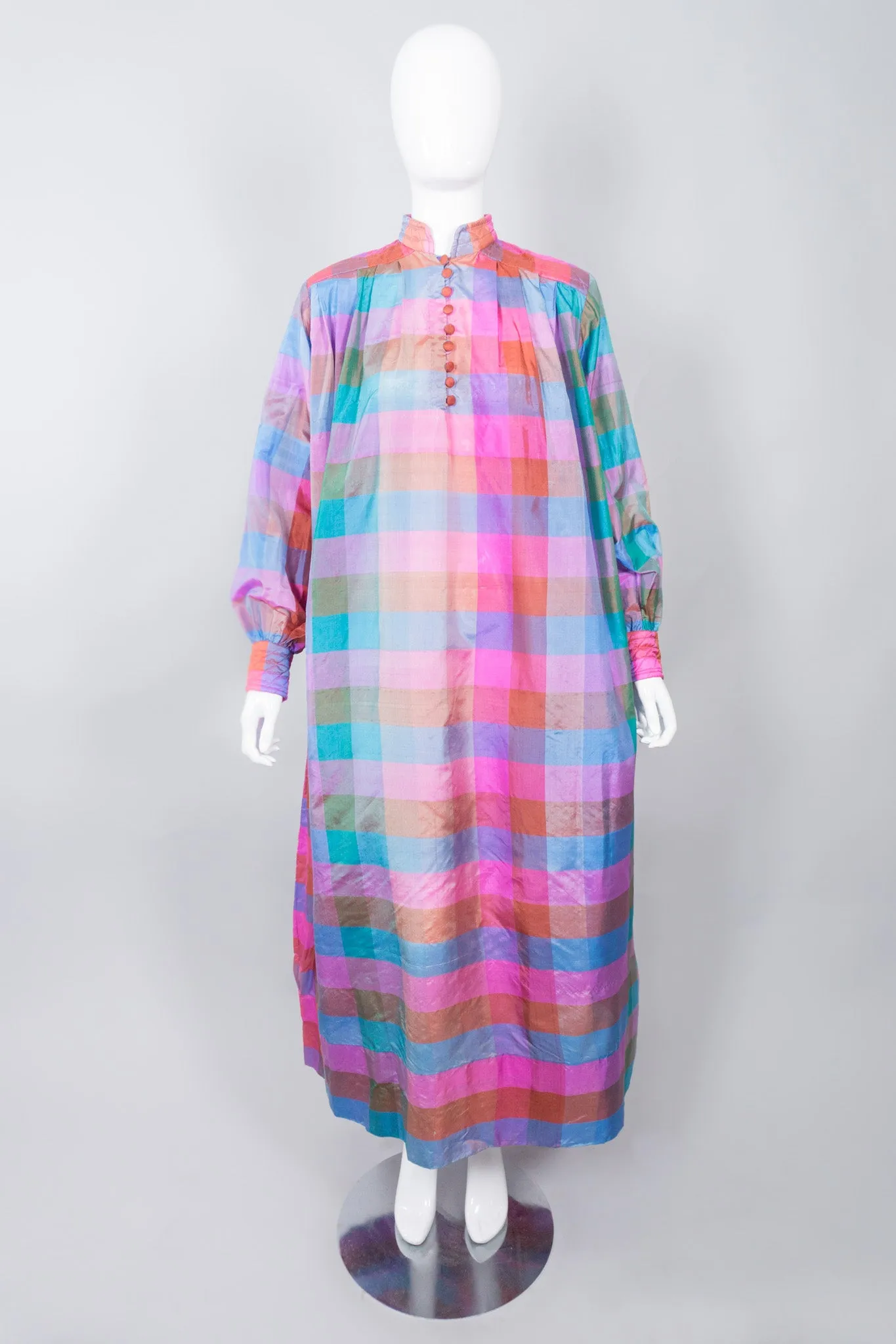 Iridescent Check Silk Kaftan