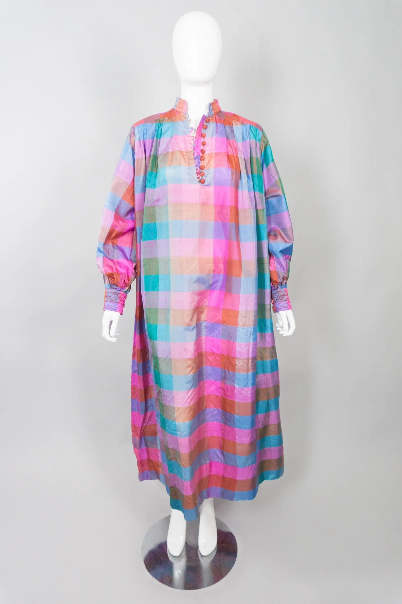 Iridescent Check Silk Kaftan