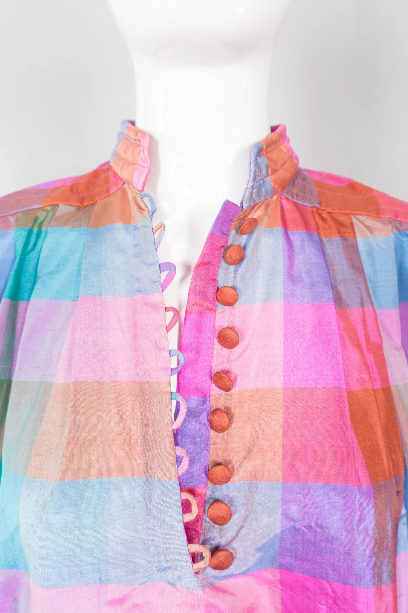 Iridescent Check Silk Kaftan
