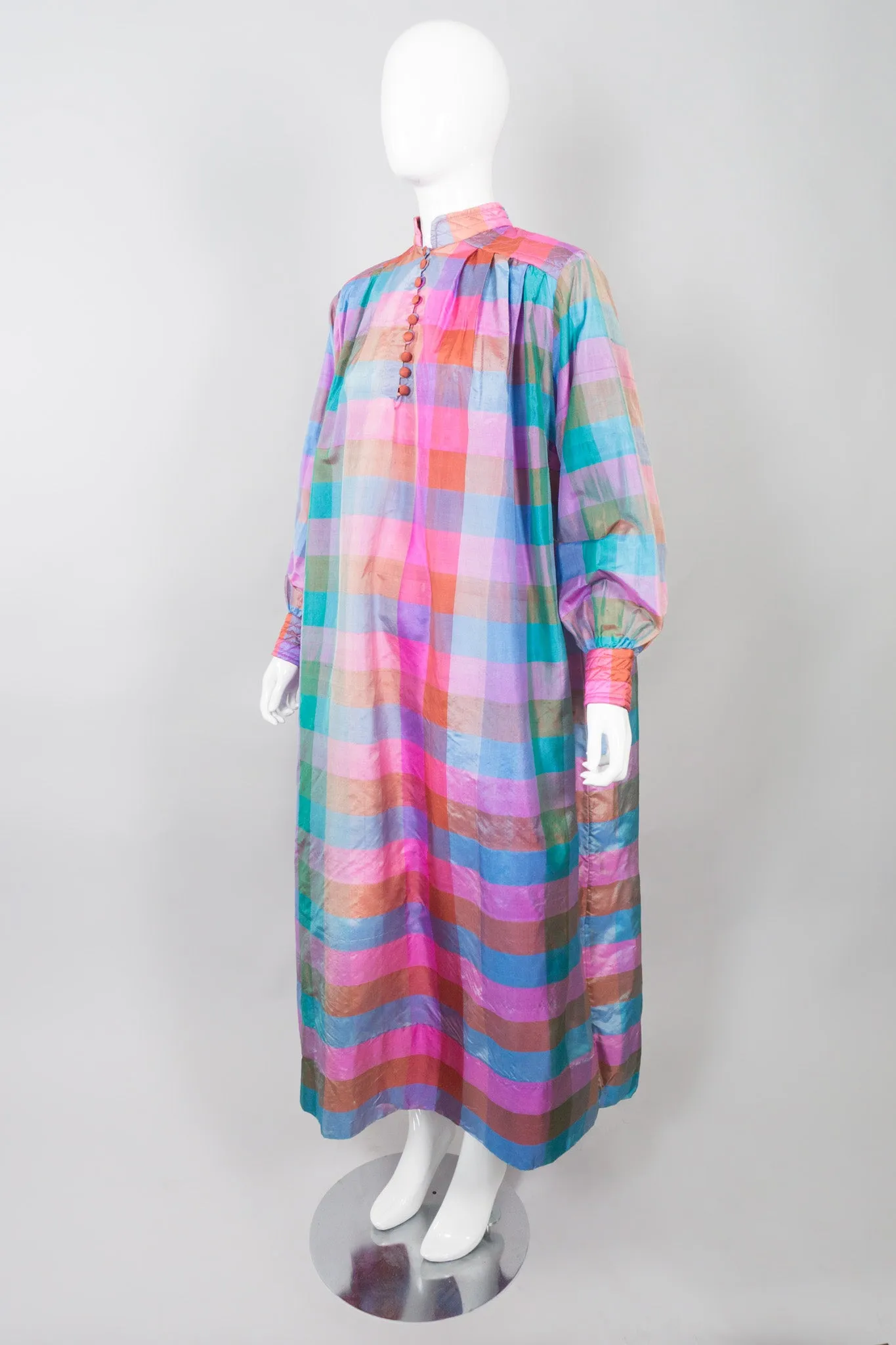 Iridescent Check Silk Kaftan