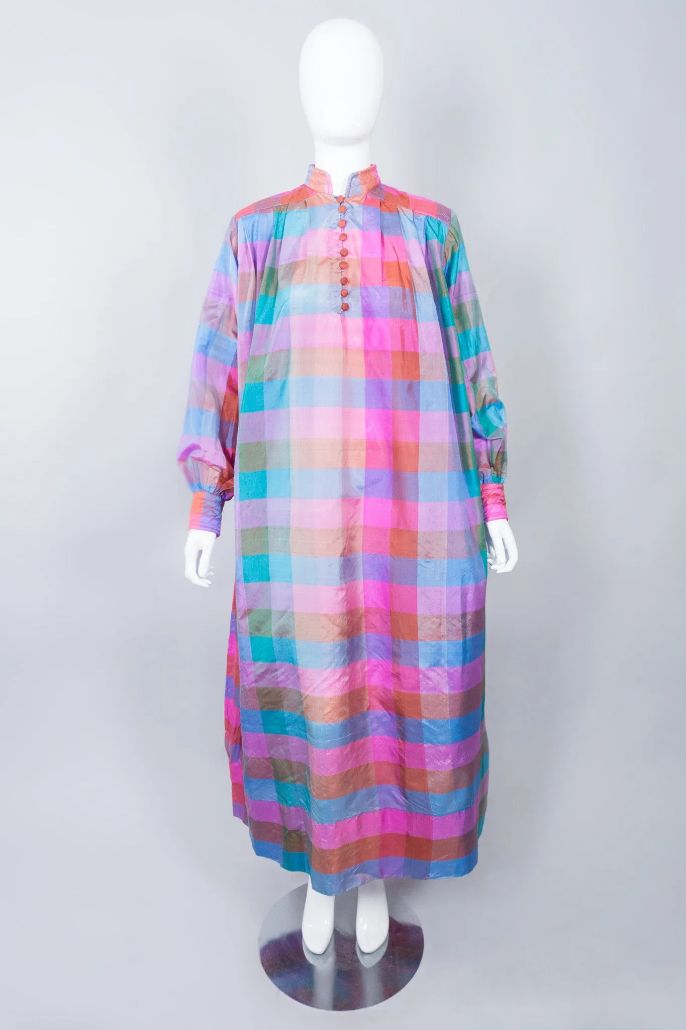 Iridescent Check Silk Kaftan