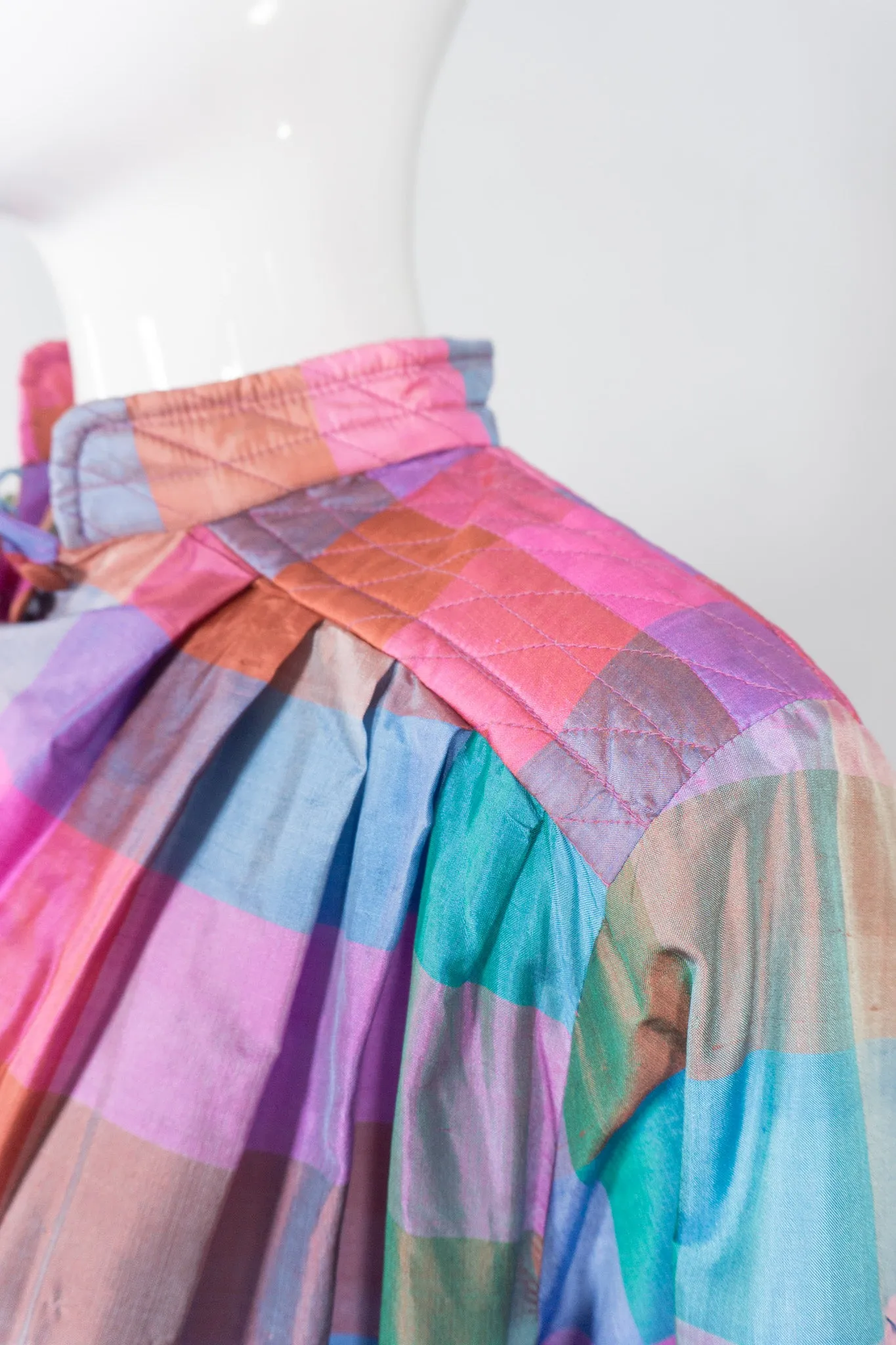 Iridescent Check Silk Kaftan