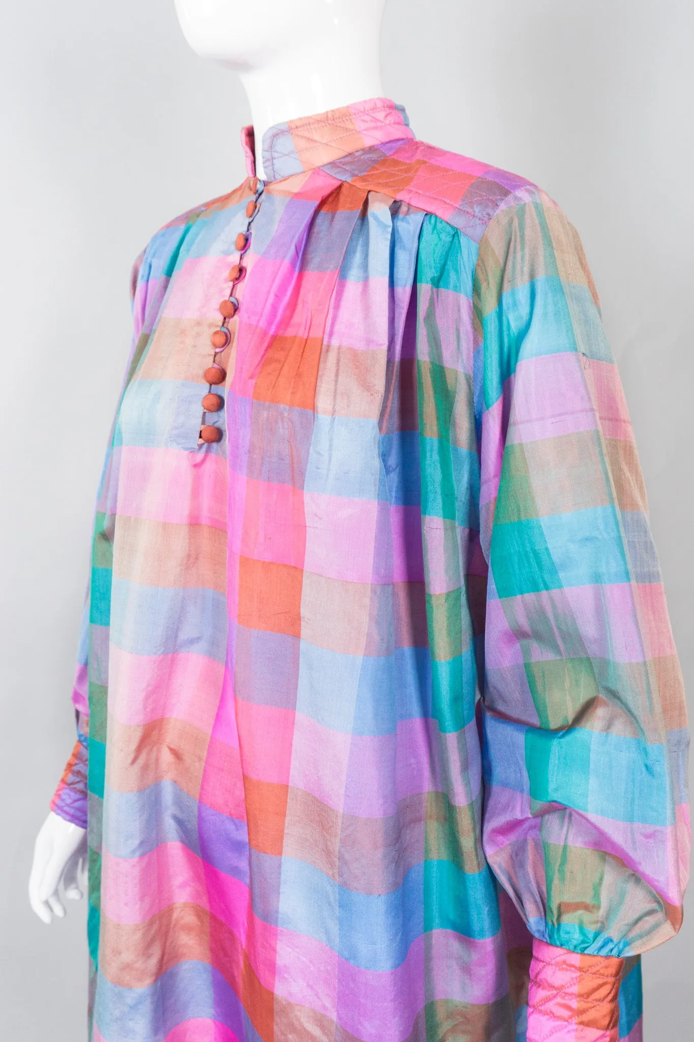 Iridescent Check Silk Kaftan