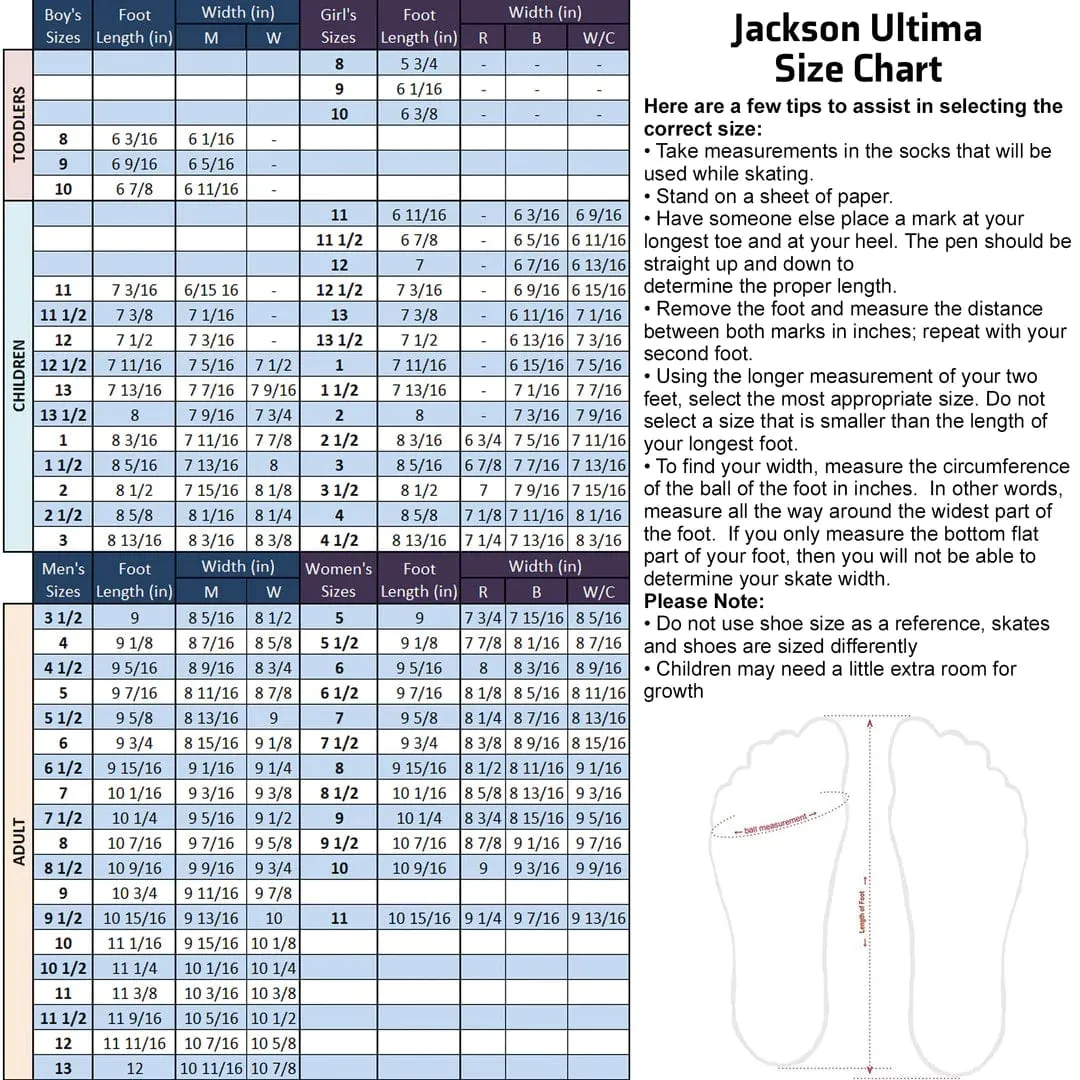 Jackson Premiere DJ2501 Skate Boots - 2.5 B, 2.5C & 3.5 C  - SALE