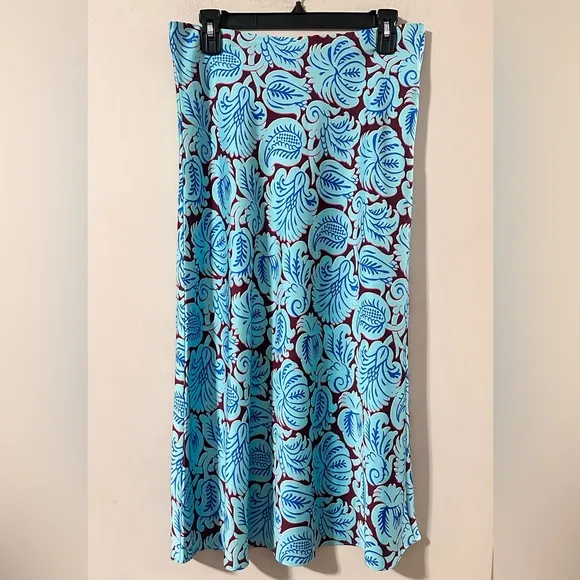 J.CREW MARCO PAISLEY PULL-ON SLIP SKIRT
