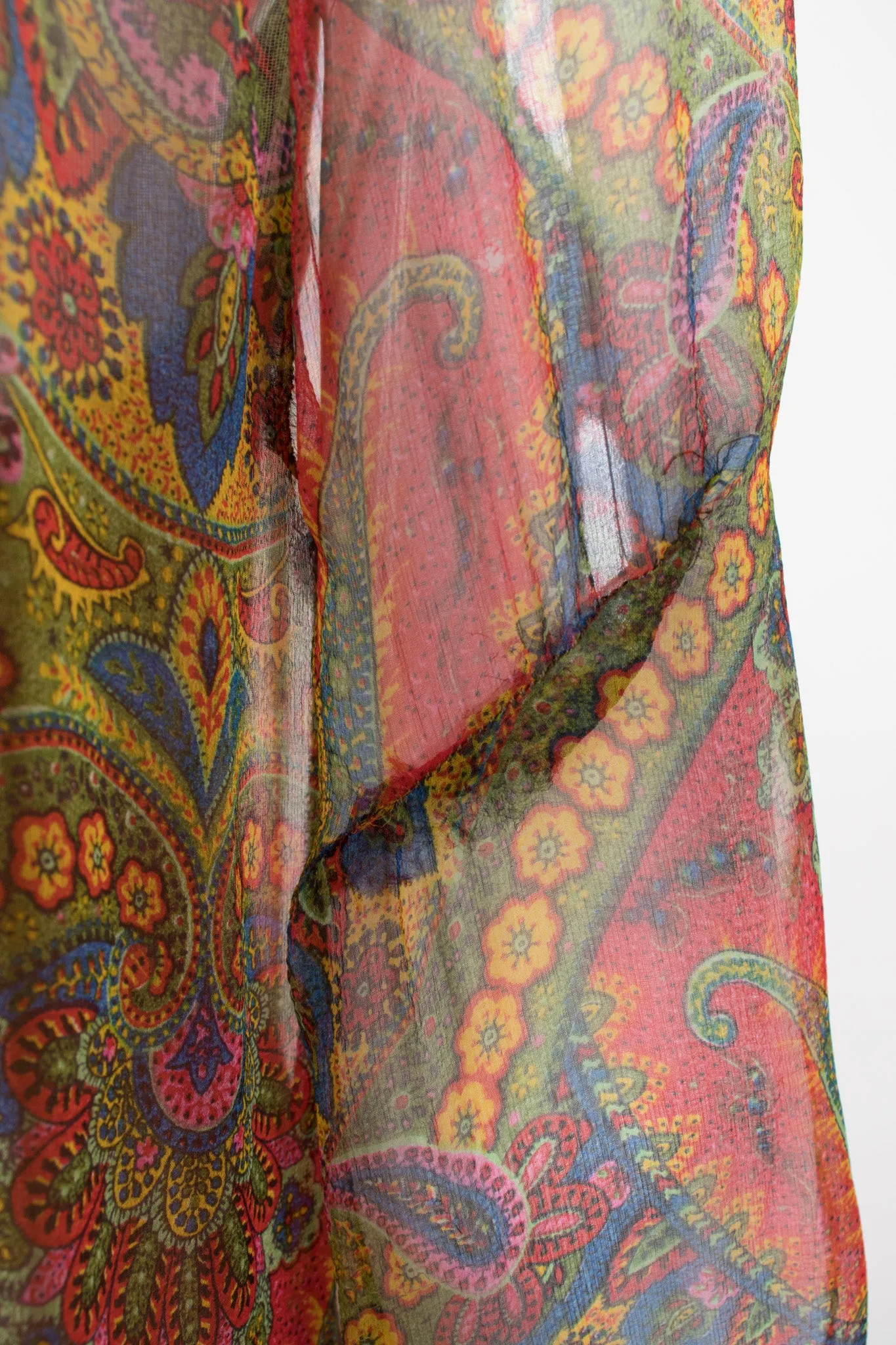 Jeweled Paisley Chiffon Dress