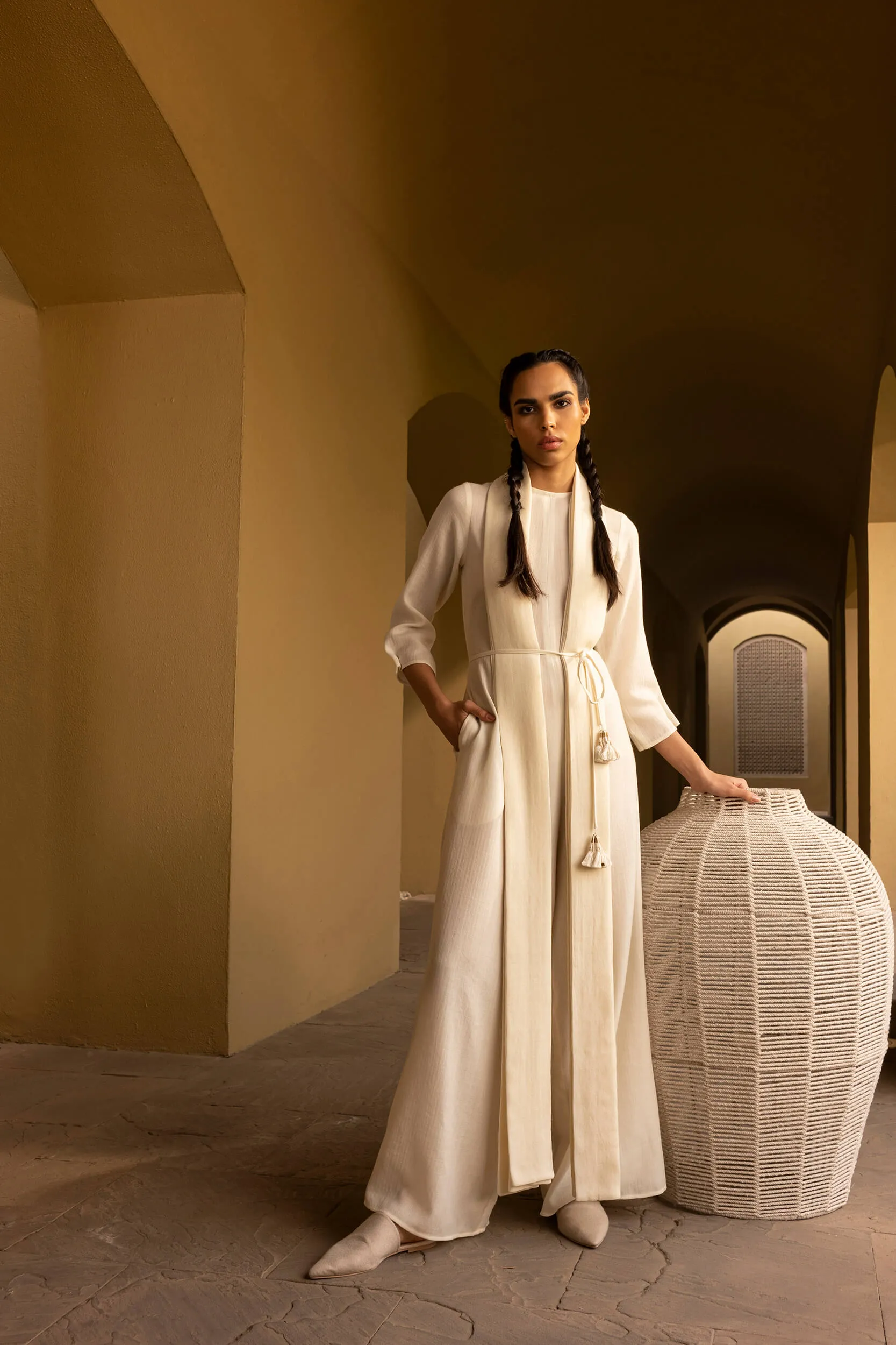 Johannesburg Woollen Jumpsuit (Ivory)