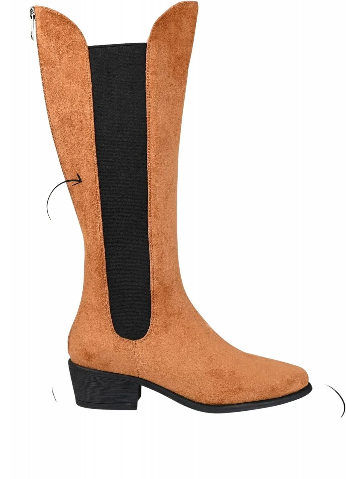 Journee Collection Celesst Comfort Foam Stacked Heel Knee High Boots Cognac 7M