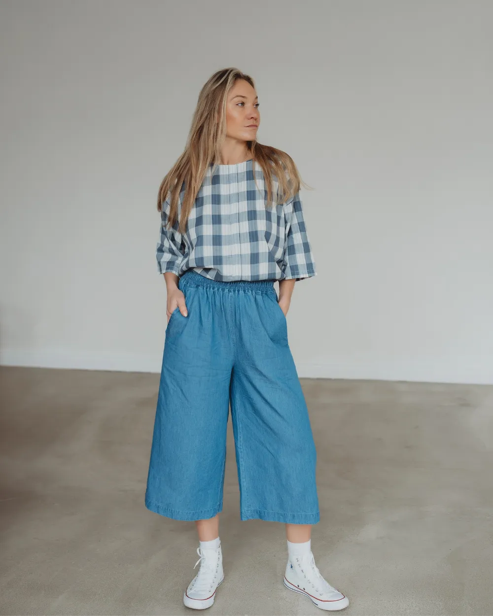 Judy Washed Denim Blue Trousers