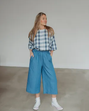 Judy Washed Denim Blue Trousers