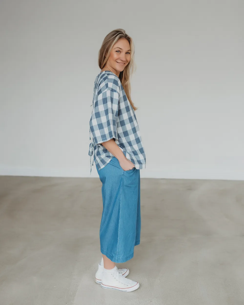 Judy Washed Denim Blue Trousers