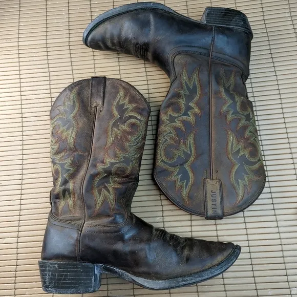 Justin Men's Stampede Sorrell Appache Huck Brown Boots 2551 Size 10.5D.  B100pm