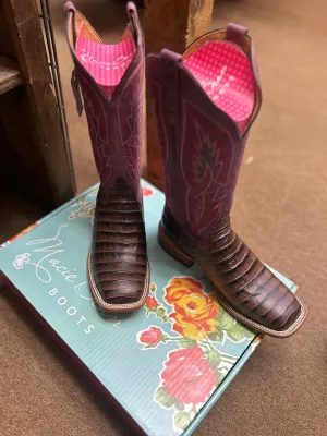 LADIES CHOCOLATE CAIMAN PRINT MACIE BEAN BOOT