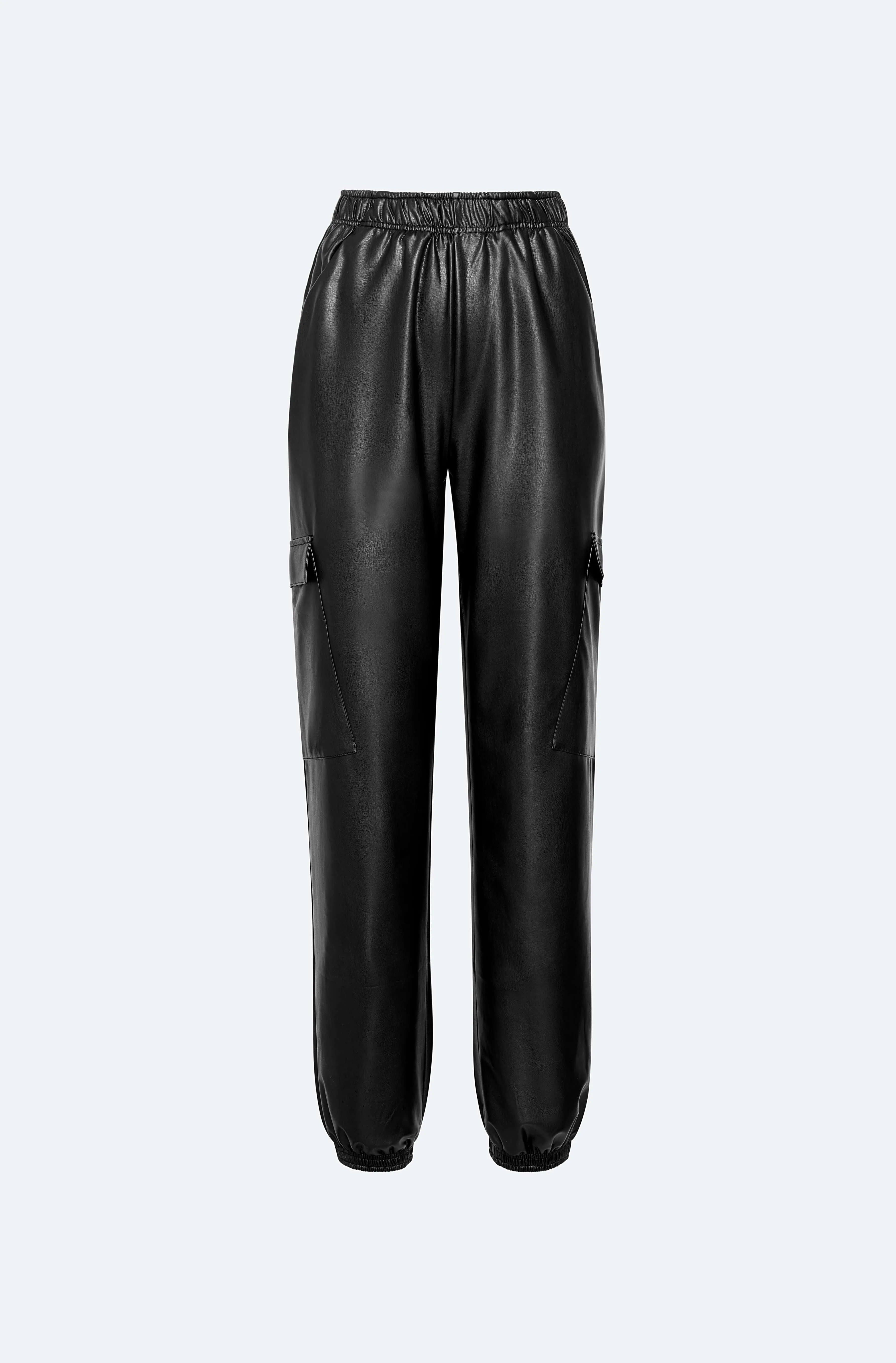 Lightweight Faux Leather Jogger