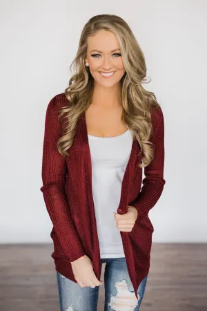 Lightweight Red Knit Cardigan