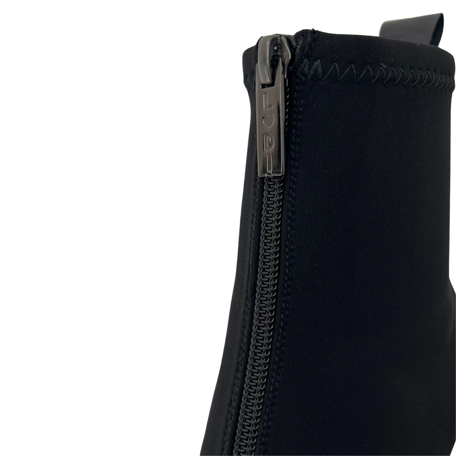 Lodi Simeni Front Zip Black Sock Boots