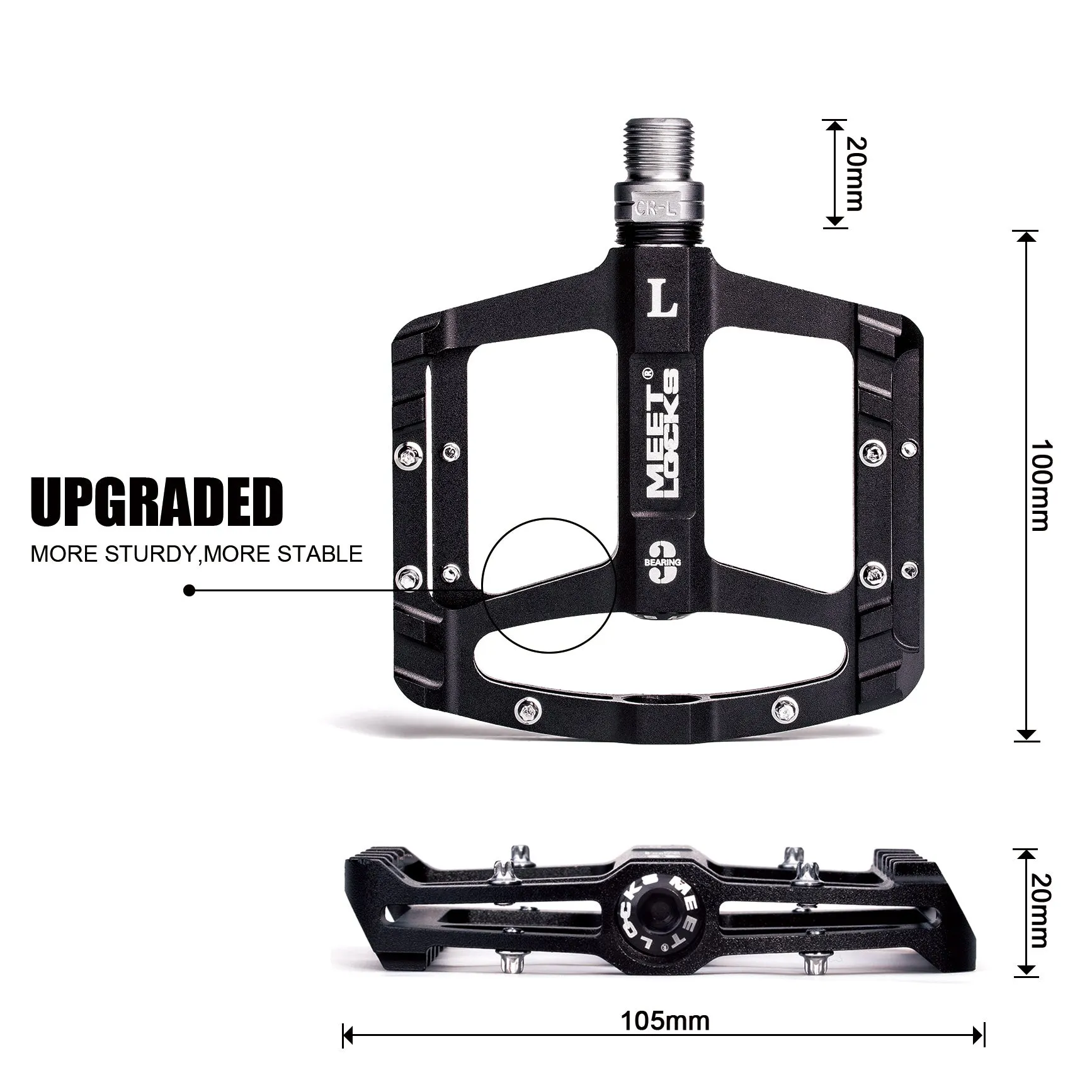 MEETLOCKS Sealed Bike Pedals CNC Aluminum Body for MTB BMX