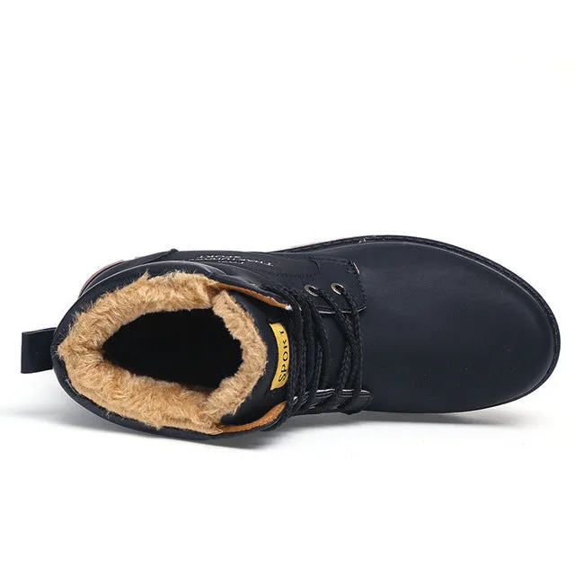 Men's High Quality PU Leather Winter/Autumn Boots -Black,Blue,Brown,Yellow