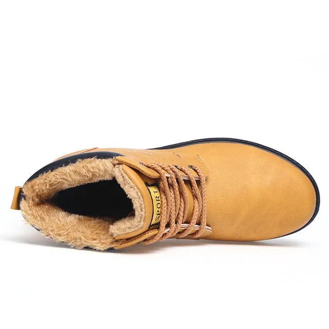 Men's High Quality PU Leather Winter/Autumn Boots -Black,Blue,Brown,Yellow