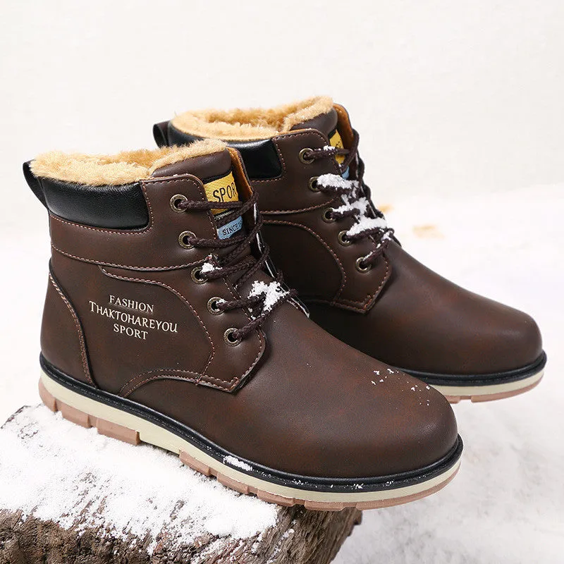 Men's High Quality PU Leather Winter/Autumn Boots -Black,Blue,Brown,Yellow