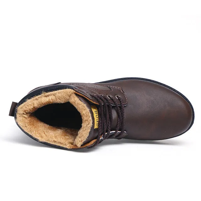 Men's High Quality PU Leather Winter/Autumn Boots -Black,Blue,Brown,Yellow