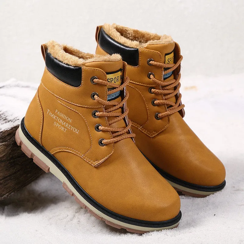 Men's High Quality PU Leather Winter/Autumn Boots -Black,Blue,Brown,Yellow