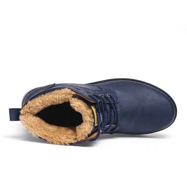 Men's High Quality PU Leather Winter/Autumn Boots -Black,Blue,Brown,Yellow