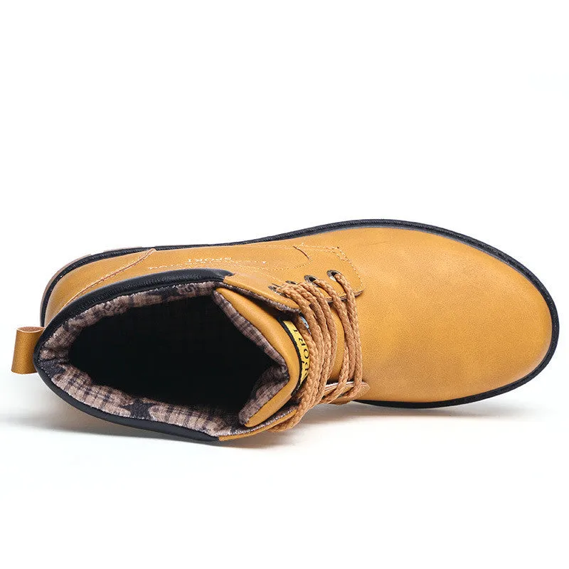 Men's High Quality PU Leather Winter/Autumn Boots -Black,Blue,Brown,Yellow