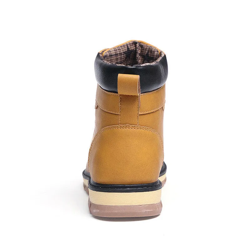 Men's High Quality PU Leather Winter/Autumn Boots -Black,Blue,Brown,Yellow