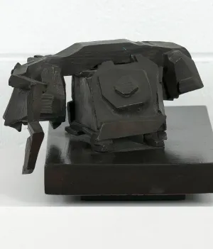 MICHAEL SNOW "WOOD CALLING BRONZE" SCULPTURE, 1989