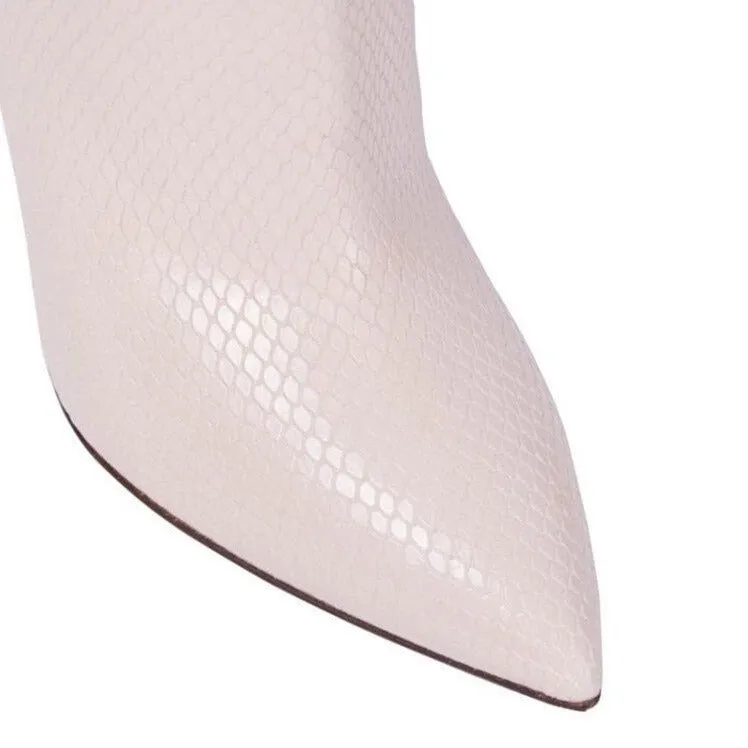 Mid Calf Boots Femme Pointed Toe High Heels Knight Boots