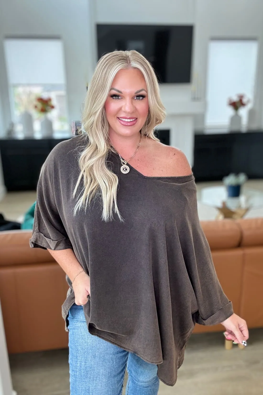 Mineral Washed Oversized Top