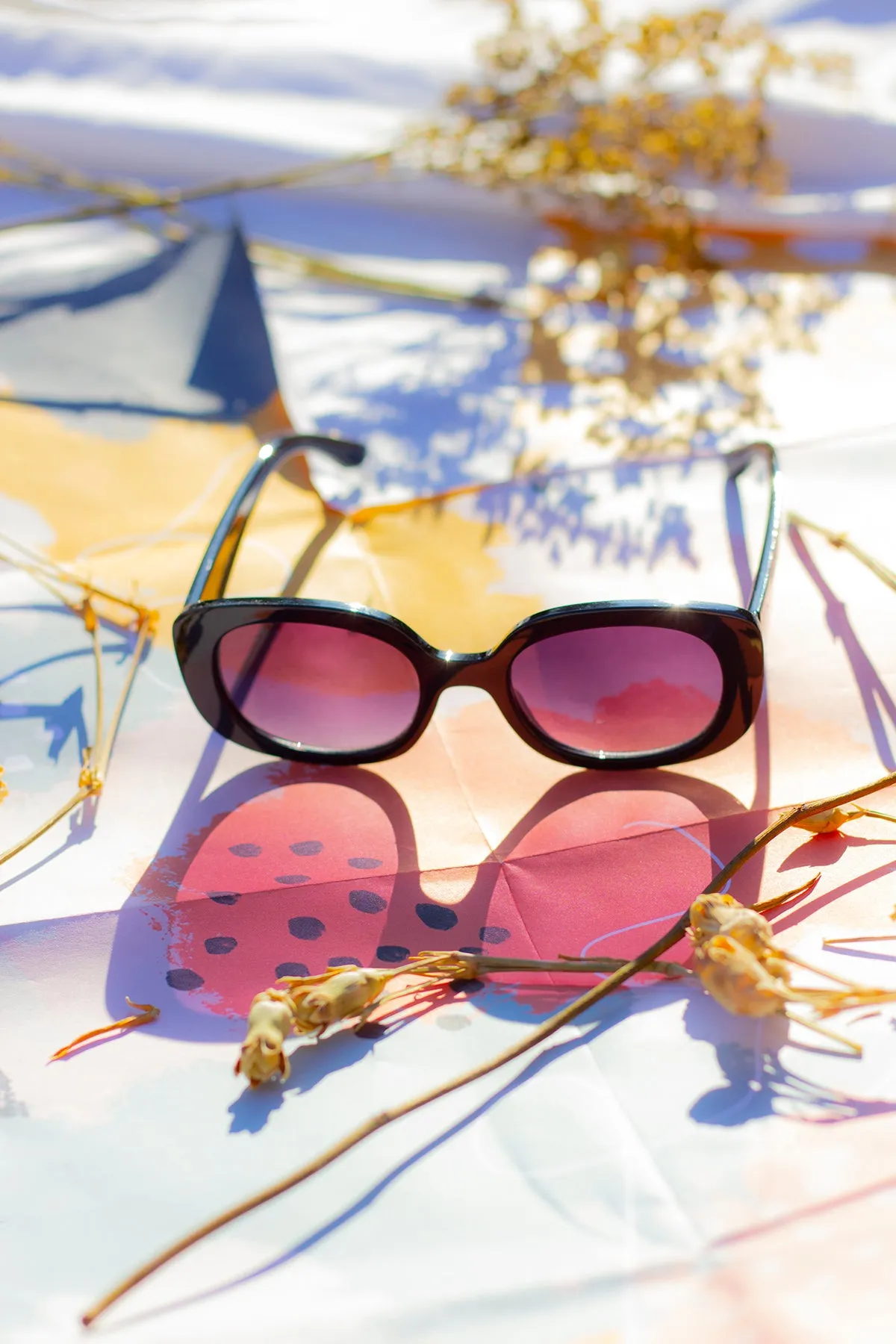 Narrow Oval Chunky Sunglasses