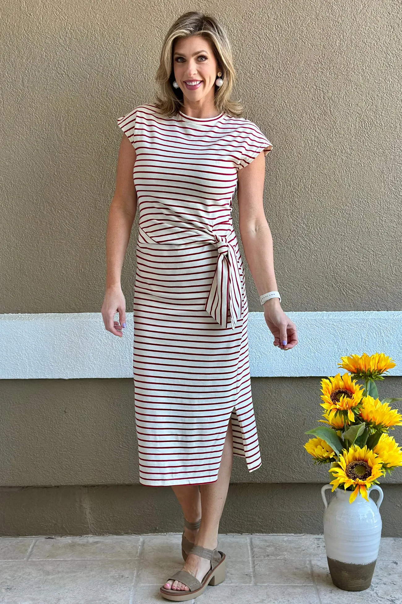 Nautical Charm Striped Knot Dress