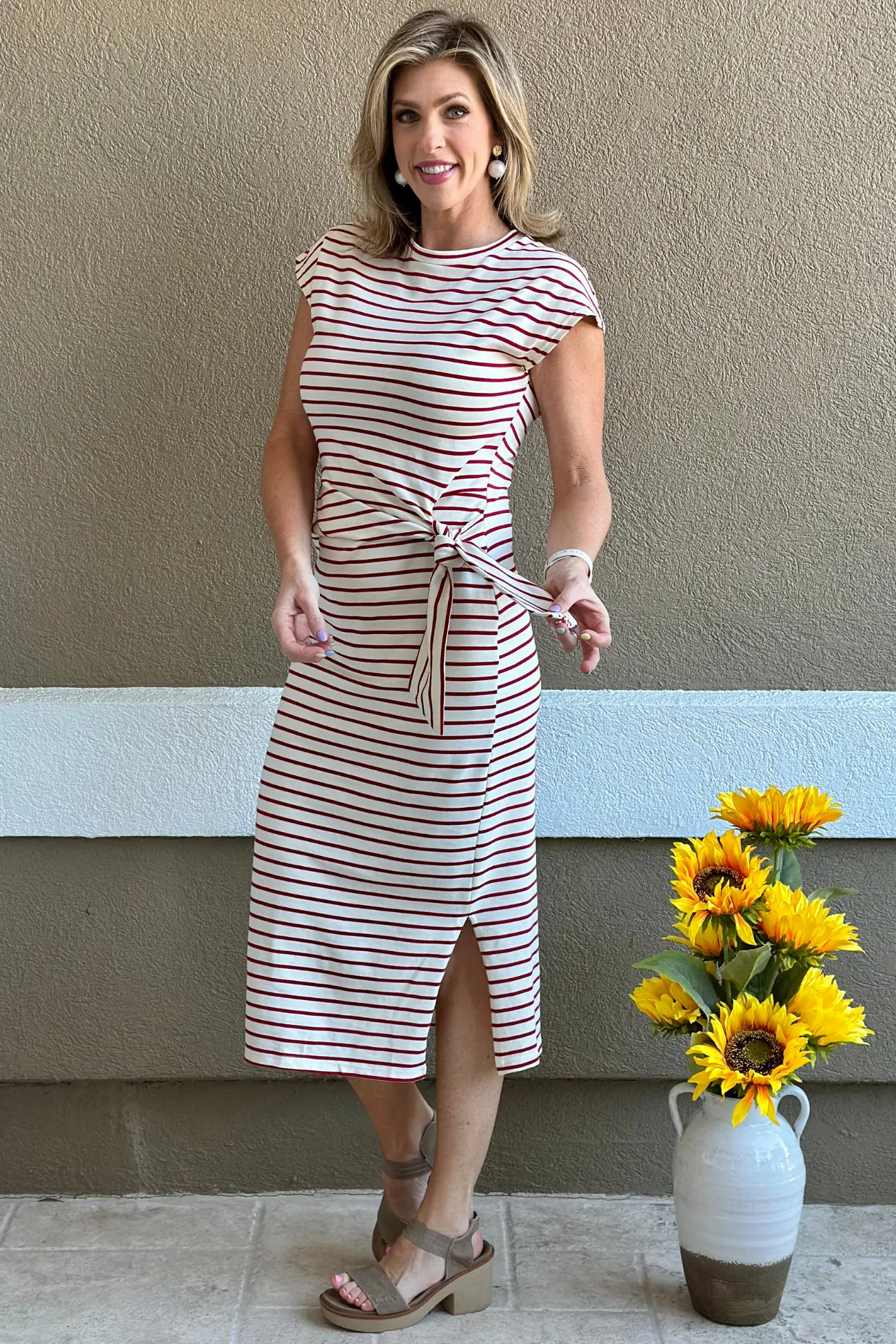 Nautical Charm Striped Knot Dress