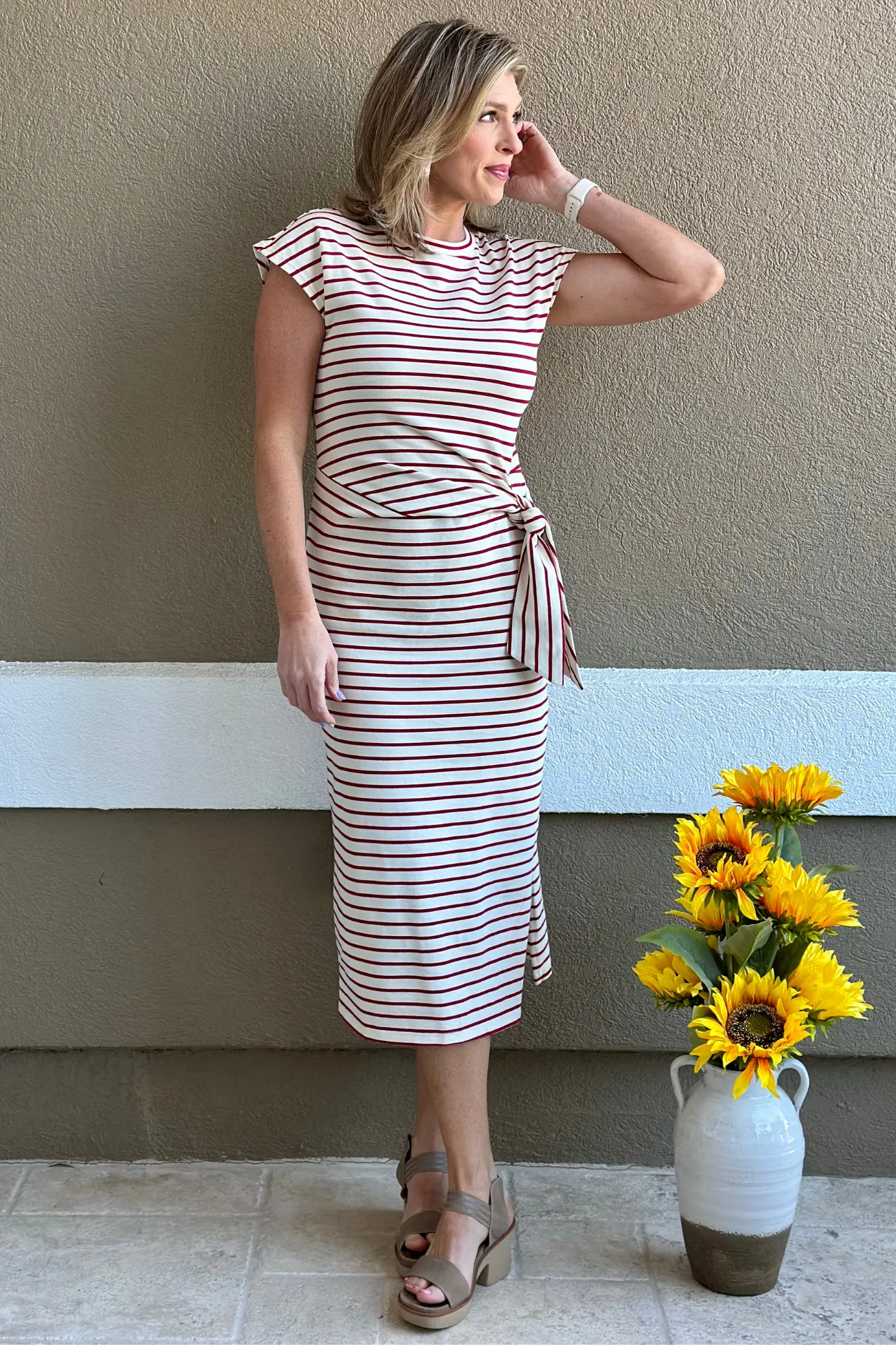 Nautical Charm Striped Knot Dress