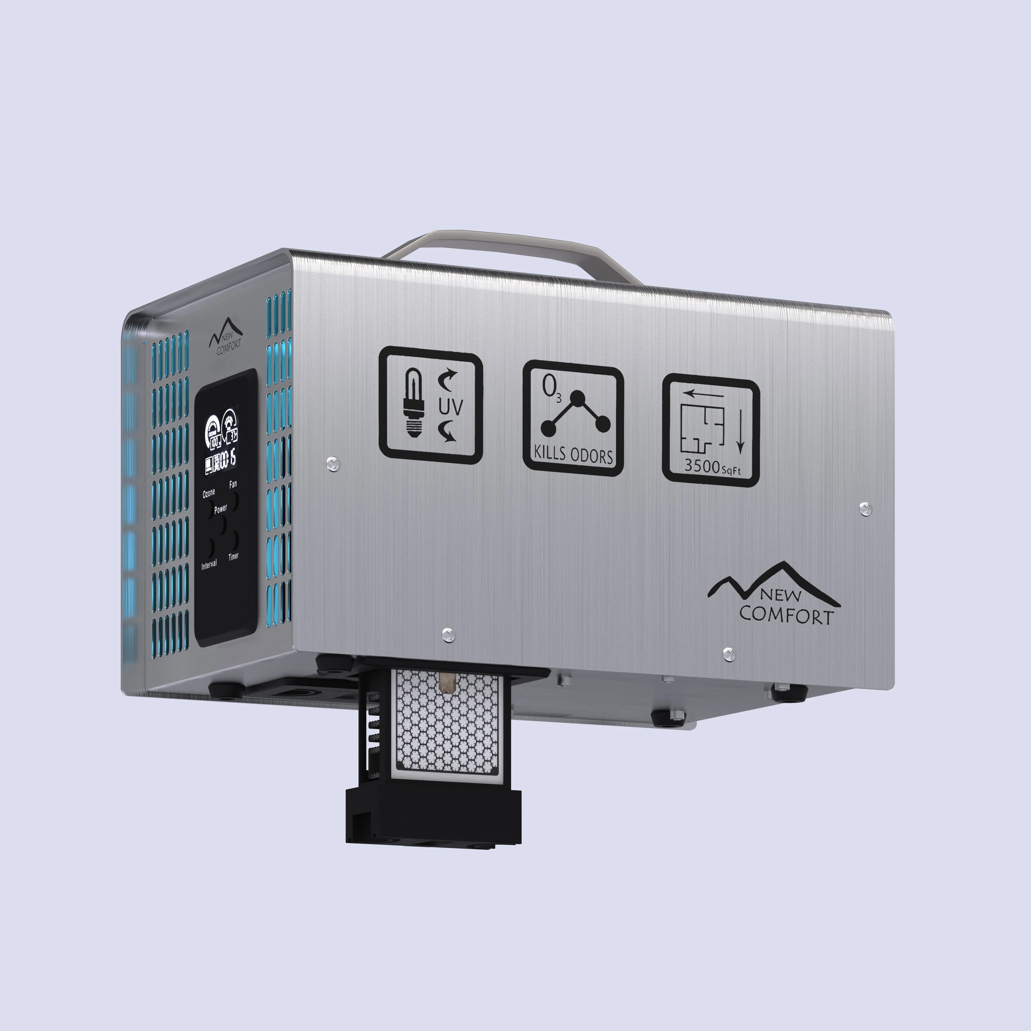 New Comfort Stainless Steel 9,000 to 14,000 mg/hr Commercial Ozone Generator and Air Purifier
