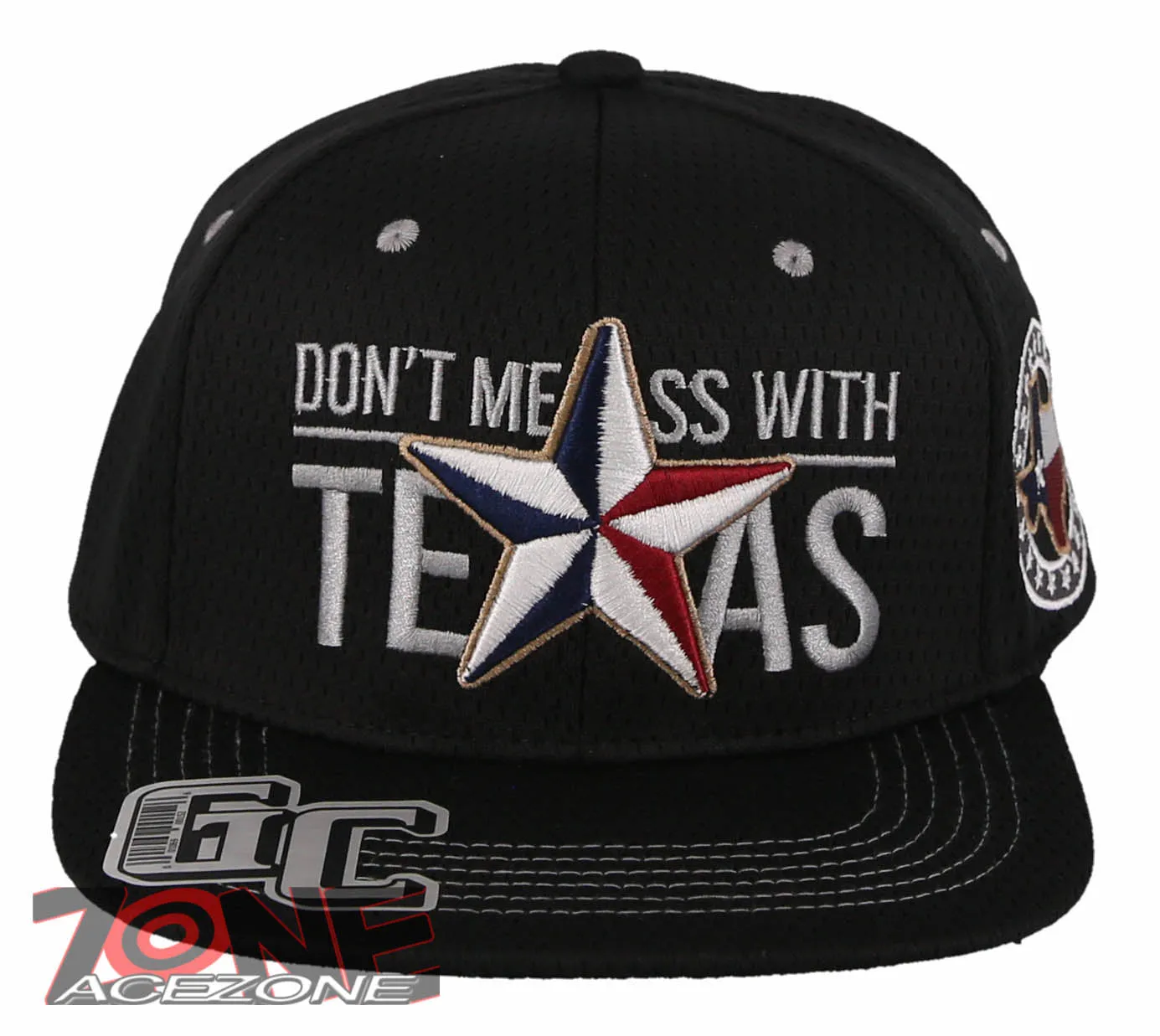 NEW! DON'T MESS WITH TEXAS STAR FLAT BILL SNAPBACK BASEBALL CAP HAT BLACK