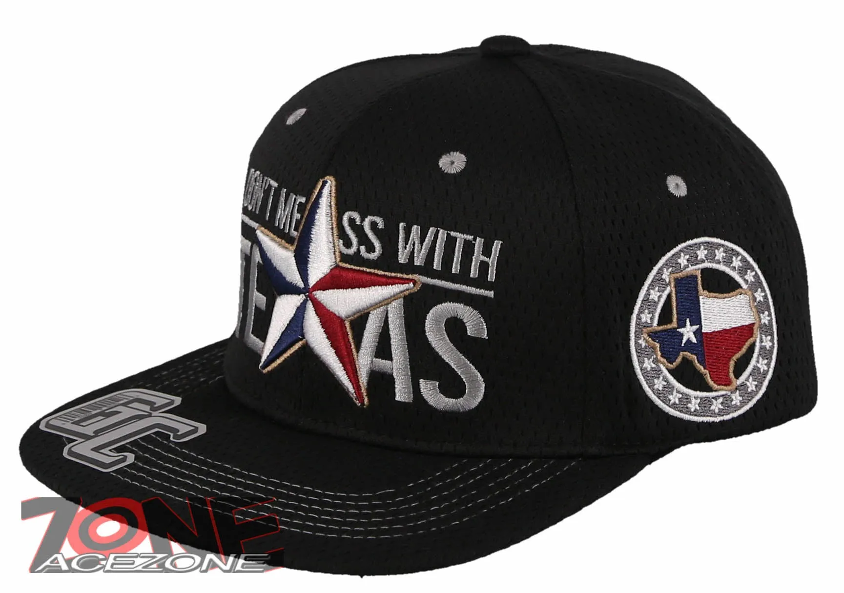 NEW! DON'T MESS WITH TEXAS STAR FLAT BILL SNAPBACK BASEBALL CAP HAT BLACK