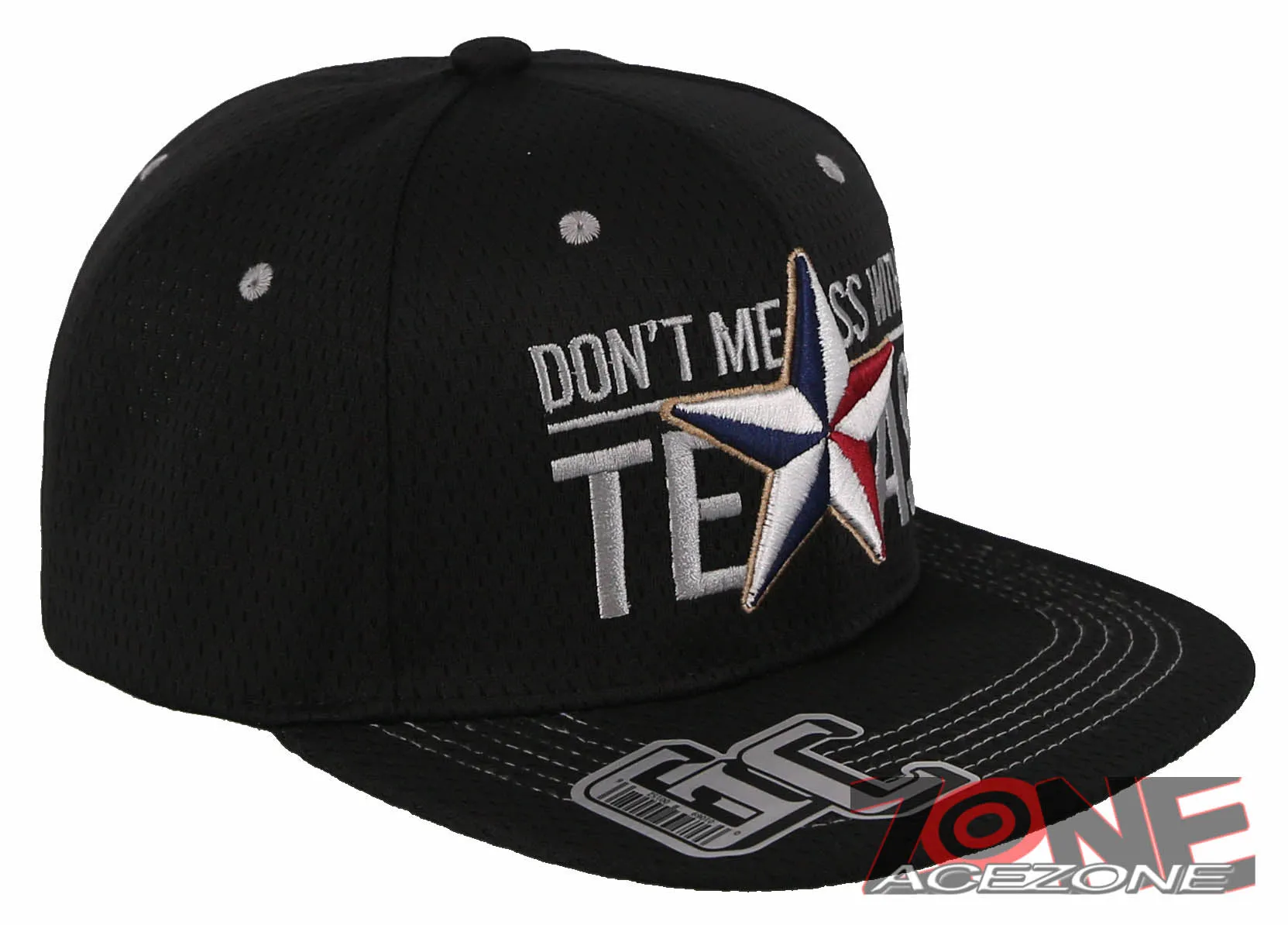 NEW! DON'T MESS WITH TEXAS STAR FLAT BILL SNAPBACK BASEBALL CAP HAT BLACK