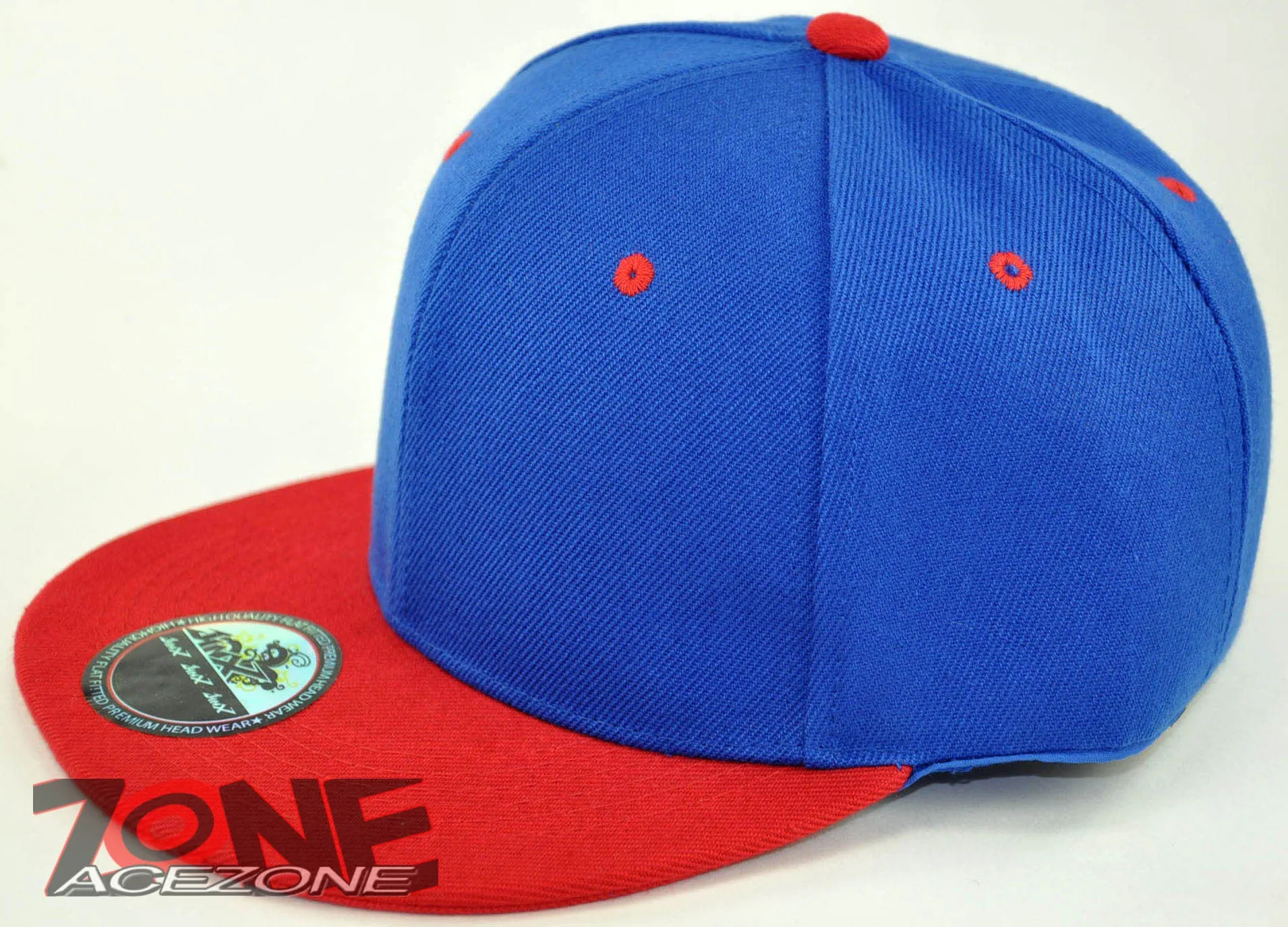 NEW! FLAT BILL SNAPBACK BALL SPORT CAP HAT ROYAL BLUE RED