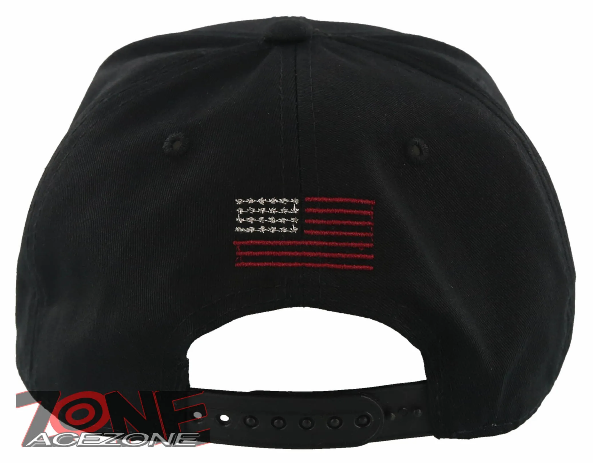 NEW! FLAT BILL USA FLAG SNAPBACK CAP HAT BLACK