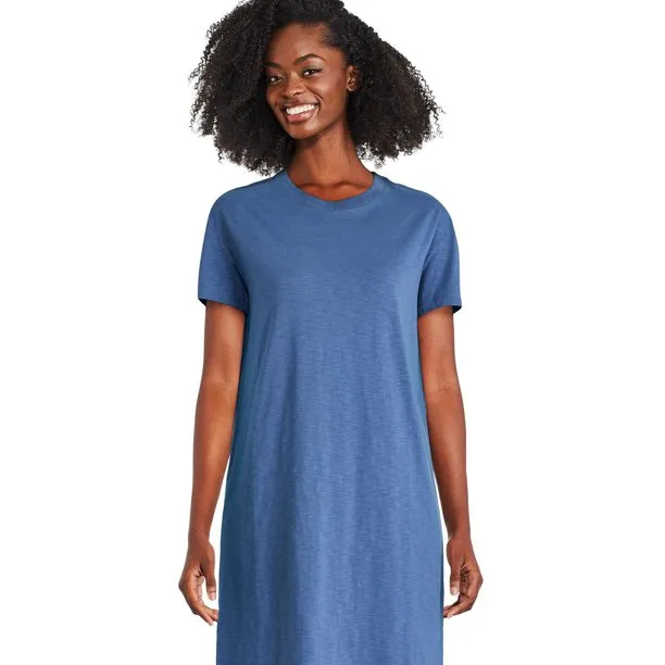 New George Women's Midi T-shirt Dress, Blue, sz XL