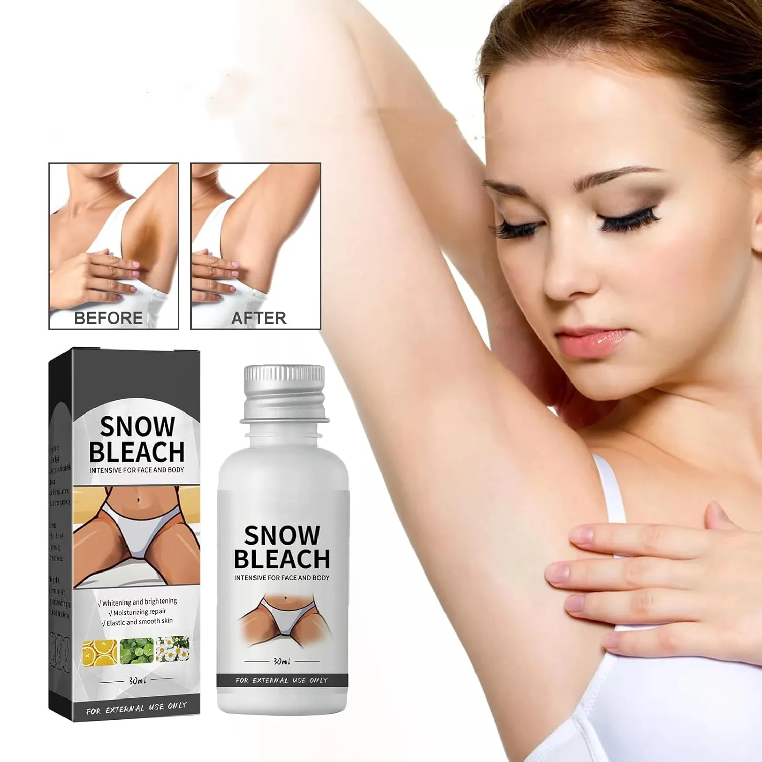 NEW Snow Bleach, Snow Bleach Cream, 30ml, Snow Bleach Cream for Private Part and snow bleach Underarm (1PCS)