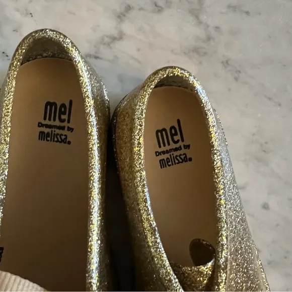 NIB Melissa Gold Glitter Jelly Sneakers.  Size 2