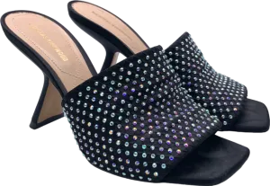 Nicholas Kirkwood Black Gem-Embellished Heeled Mules EU 37