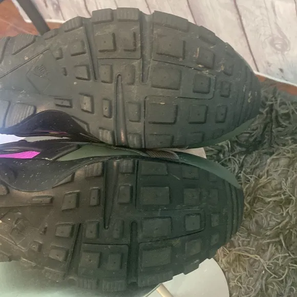NIKE AIR HUARACHE RUNS SU RIVER BRIGHT CACTUS BLACK GRAY PURPLE SNEAKERS