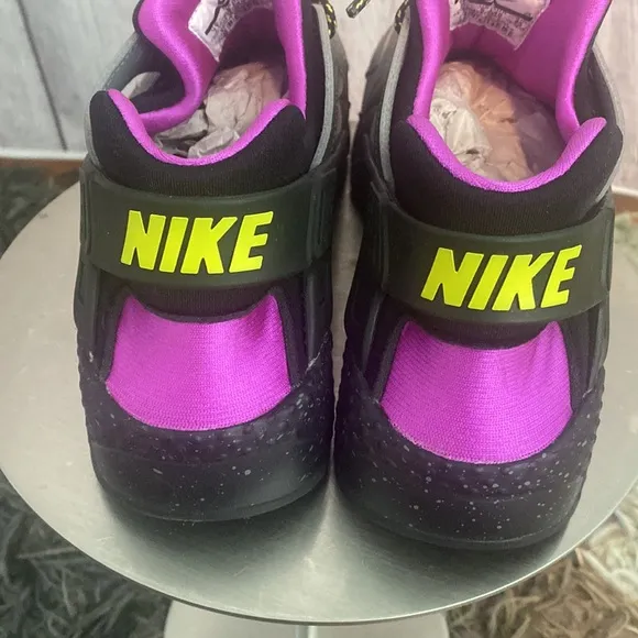 NIKE AIR HUARACHE RUNS SU RIVER BRIGHT CACTUS BLACK GRAY PURPLE SNEAKERS