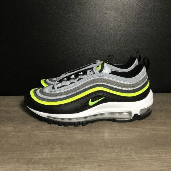 Nike Air Max 97 GS Platinum Black Volt Sneakers 921522-030 Youth Size 4Y